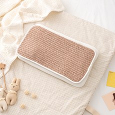 Malolotte 幼兒用覆蓋純棉人造絲汗枕墊, 米色