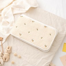 Malolotte 幼兒用覆蓋純棉人造絲汗枕墊, 新鮮橄欖