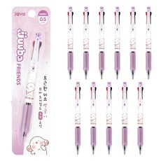 JAVAPEN Jjuba Friends Jjuba 3 Ball 超低黏度油性3色原子筆 0.5mm, 紫色, 12個