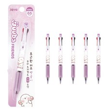JAVAPEN Jjuba Friends Jjuba 3 Ball 超低黏度油性3色原子筆 0.5mm, 紫色, 6個