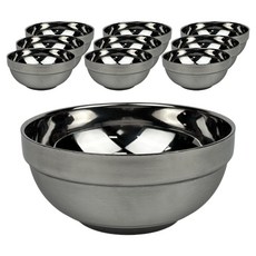 퀸센스 헤킨스 스텐 이중 대접 14cm, 실버, 10개