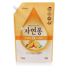 [비건라이프] 자연퐁 비린내 걱정없는 오렌지 주방세제 리필, 1.18L, 1개