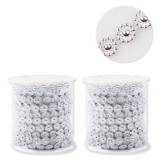 Uniart 滾珠鍊繩, 8036 銀色, 2個