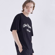 고스트리퍼블릭 남녀공용 커시브 1984 자수 오버핏 면 반팔티 GT-353