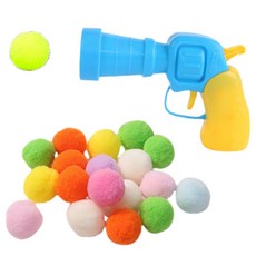 貓咪Bodybeau狩獵遊戲槍玩具 毛毛球100入 + 發射槍套組, 隨機出貨, 1套