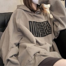 Goodif 女款Maze印花Oversize連帽T恤