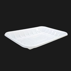 Cheonwoon Package 托盤 PLA 小菜容器 白色 18號, 100個, 1入