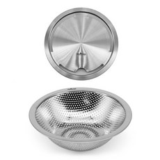 NEOCHEF 304不鏽鋼水槽排水口濾網 整潔大型籃型 + 不鏽鋼蓋套組, 1套