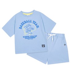 JELISPOON 童款小熊打棒球印花休閒T恤套裝