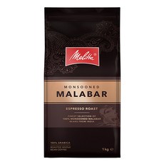 Melitta 美樂家 優質咖啡豆季風馬拉巴爾, 未研磨, 1個, 1kg