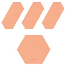 Cher 六角形矽膠杯墊, 10個, P01 鮭魚粉