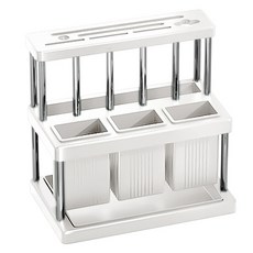 블럭마트 주방 다기능 칼꽂이, 화이트 + 실버, 1개