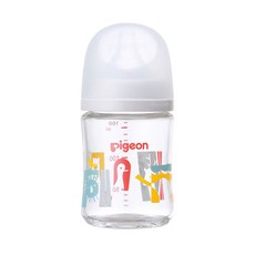 pigeon 貝親 實感哺乳玻璃奶瓶 0個月以上, 160ml, 動物園版, 1個
