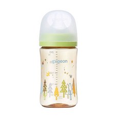 pigeon 貝親 實感哺乳塑膠奶瓶 3個月以上, 森林, 240ml, 1個