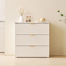 헤이몰리 딜라잇 다용도 주방 템바 서랍장 방문설치, 대리석골드, 3단