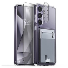 VRS Crystal Pickup 2張卡片收納透明手機殼 + 正面保護貼 + 鏡頭保護貼 套組