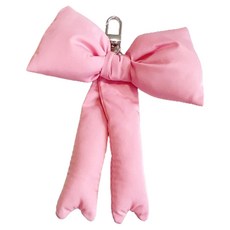Merci Band羽絨蝴蝶結鑰匙圈, 1個, 粉色