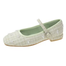 알로데 트위드 레빗 메리제인 플랫슈즈