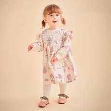 milk mile 艾絲樂小兔系列童款素色印花連身裙 愛心啾啾款