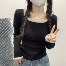 마더브띠 여성용 패션 배색 섹시 티셔츠