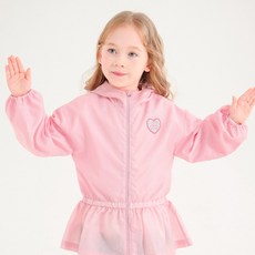 JELISPOON 女童款可愛抽褶連帽風衣