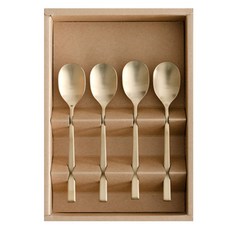 NICOTT Here 茶匙 香檳金 4p + 收納盒組合, 茶匙 4p + 收納盒, 1套