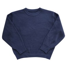 플랜데이 여성용 심플 베이직 루즈 오버핏 라운드넥 니트