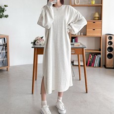 Borimam Oversize長袖大尺碼長版孕婦連身裙 R308