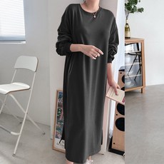 Borimam 寬鬆版型長袖大尺碼長版孕婦連身裙 R308