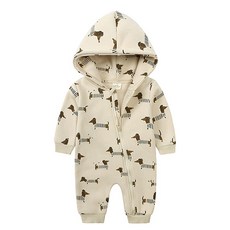 키즈테일즈 조이멀티 유아용 닥스훈트 외출 후드 집업 기모 우주복