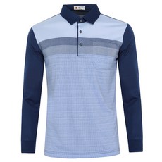 FERRA US 男士格紋印花拼色高爾夫球衫 CTS3NE2073