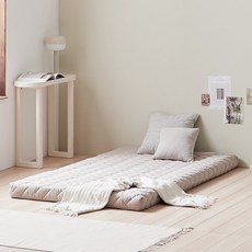 헤이몰리 드림핑 바닥 수면 토퍼 매트리스 + 보관용 스트랩, 베이지, 12cm