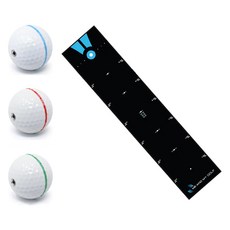 Me&My 高爾夫推桿練習墊 + 高爾夫球 3入組, 黑色 + 藍色, 1套