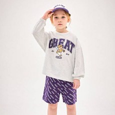 JELISPOON 童款加油棒球小熊印花長袖套裝