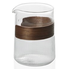 키친초이스 다도 내열유리 숙우 우드포인트 공도배 저그 차우리기 S209, 투명, 380ml, 1개