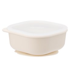 Edison 副食品矽膠吸盤保鮮盒, 1個, 450ml, 乳白色