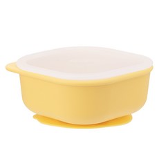 Edison 副食品矽膠吸盤保鮮盒, 1個, 450ml, 黃色