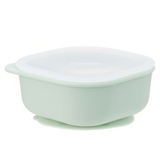 Edison 副食品矽膠吸盤保鮮盒, 1個, 450ml, 薄荷綠