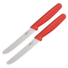ZEUS Kitchenware 鋸齒水果刀, 紅色, 2個
