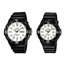 CASIO 卡西歐 男女通用 10 ATM 防水樹脂情侶對錶 MRW-200H-7E + LRW-200H-7E1V 套組