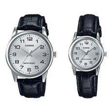 CASIO 卡西歐 男女通用3針類比石英皮革情侶手錶 MTP-V001L-7B+LTP-001L-7B組