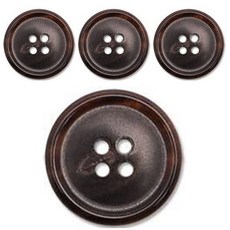 ButtonKing 高級真牛角鈕扣 23mm JWS-04, 4個, 棕色