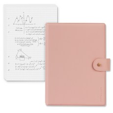 Recoz A5 6孔檔案活頁夾 + 100p補充內頁套組 橫線, 蜜桃色, 1套