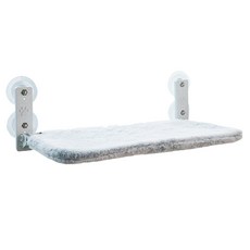 둥둥펫 고양이 접이식 창문 해먹 L자 캣타워, 기모 그레이