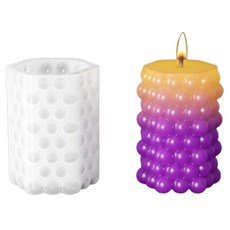 Daysoy 幾何圖形 DIY 蠟燭 矽膠模具, 08 六角球, 1個