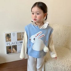 Arbe 女童款天空兔針織背心