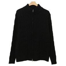 THEACTION 男士兩穿麻花針織拉鍊衫 O2079