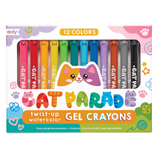 OOLY 貓咪遊行水彩蠟筆, 1套, 12色
