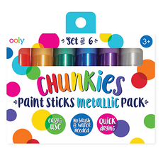 OOLY 厚塗金屬色固體顏料棒 chunkies paint sticks, 6色, 1套