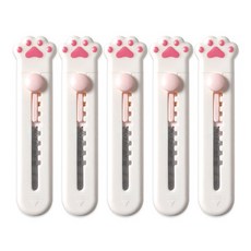 귀차냥 언박싱 커터칼, 화이트, 5개